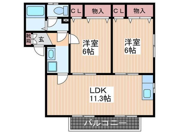 レジデンス和　B棟の物件間取画像